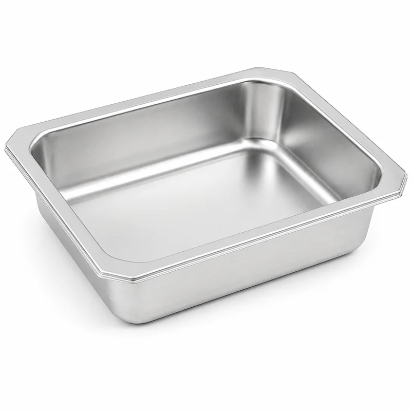 Barquette scellable gastronorme 1/4 en inox - 26,5 cm x 16 cm x 5 cm - 6 unités