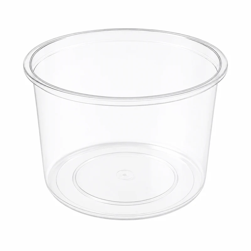 Pot "Deli" rond en PP injecté transparent - 750 ml - Ø 12,3 cm - H 9 cm - 50 unités