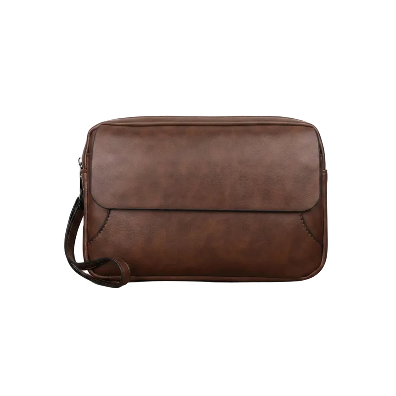 Pochette Homme Similicuir Vieilli - Double Compartiment