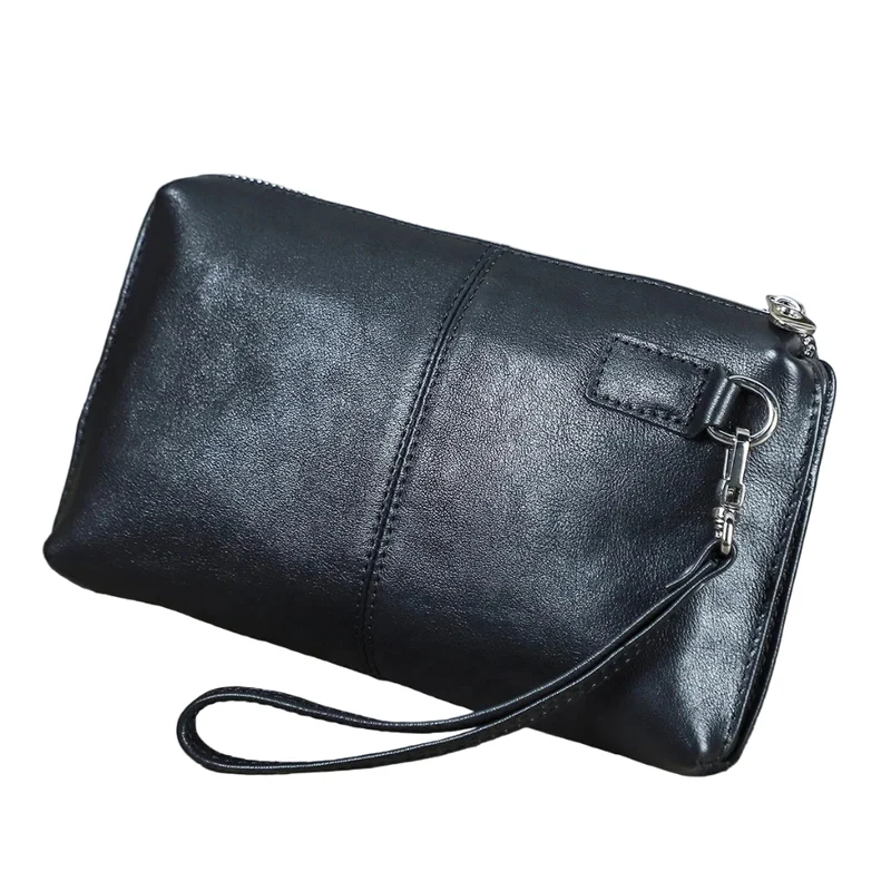 Pochette Homme Cuir Véritable Grande Capacité – Protection RFID
